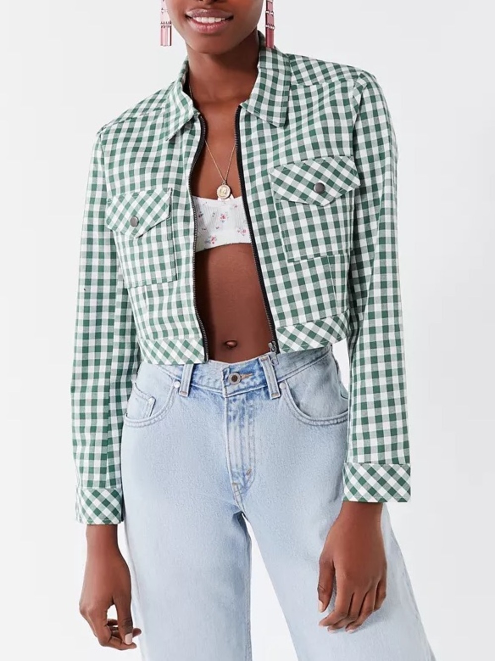 uo gingham jacket - Picture 5 of 6